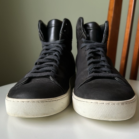 John Elliott Calfskin Leather High Top Sneakers - Picture 6 of 14